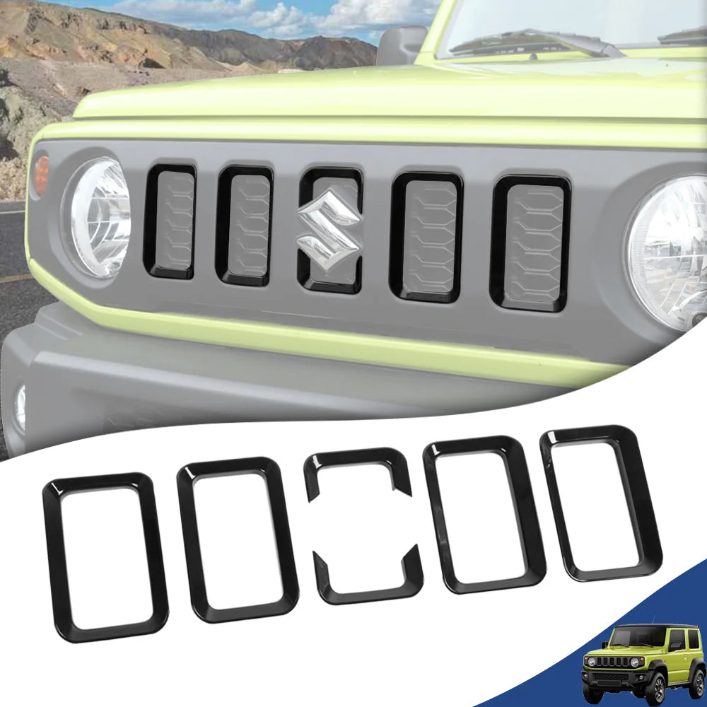 Car Front Grille Grill Inserted Cover for Suzuki Jimny JB64 JB74 2019 2020 2021 2022 2023 Racing Grills Exterior Accessories ABS