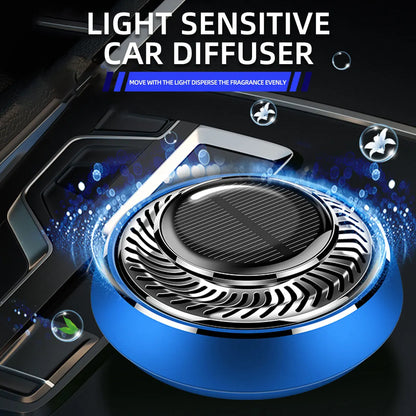 1pcs Solar Aromatherapy Car Interior Air Freshener Center Console Decoration Rotatable Rotation Fragrance Ornament Air Freshener