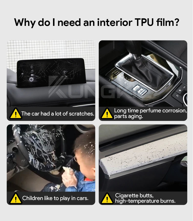 For Mazda CX-5 CX5 2017-2024 Interior Protection Film TPU Anti-scratch Sticker Dashboard GPS Navigation Transparent Accessories