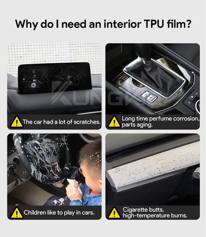 For Mazda CX-5 CX5 2017-2024 Interior Protection Film TPU Anti-scratch Sticker Dashboard GPS Navigation Transparent Accessories