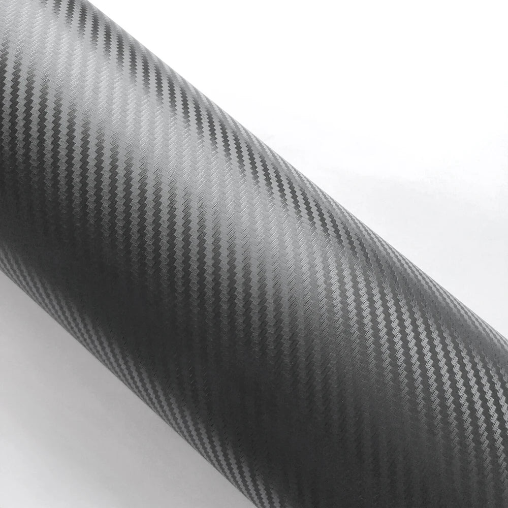 10/20/30/40/50*152cm Black Matte 3D 4D 5D Carbon Fiber Vinyl Car Wraps Auto Satin Film Vehicle Sticker with Different Size/Roll