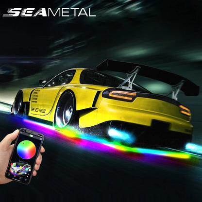 SEAMETAL Car Chassis Light Color Flow Atmosphere Light Waterproof APP Control Underbody Light LED Flexible Underglow Light Strip
