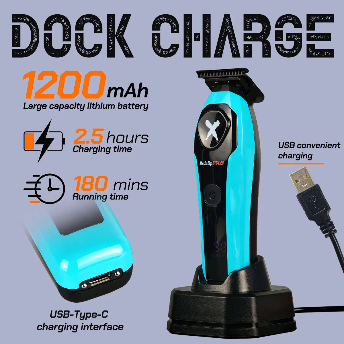 BRDCLIP Hair Clippers Rechargeable Clippers Barber Adjustable Hair Cut Machine Cordless LED Display Clippers Set BRD-619 BRD-339