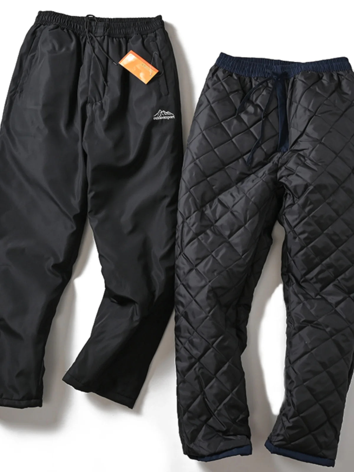 Thickened Cotton Pants for Men Winter Outdoor Warmth Windproof Straight Leg Casual Trousers Trendy Pure Color Youth Spring