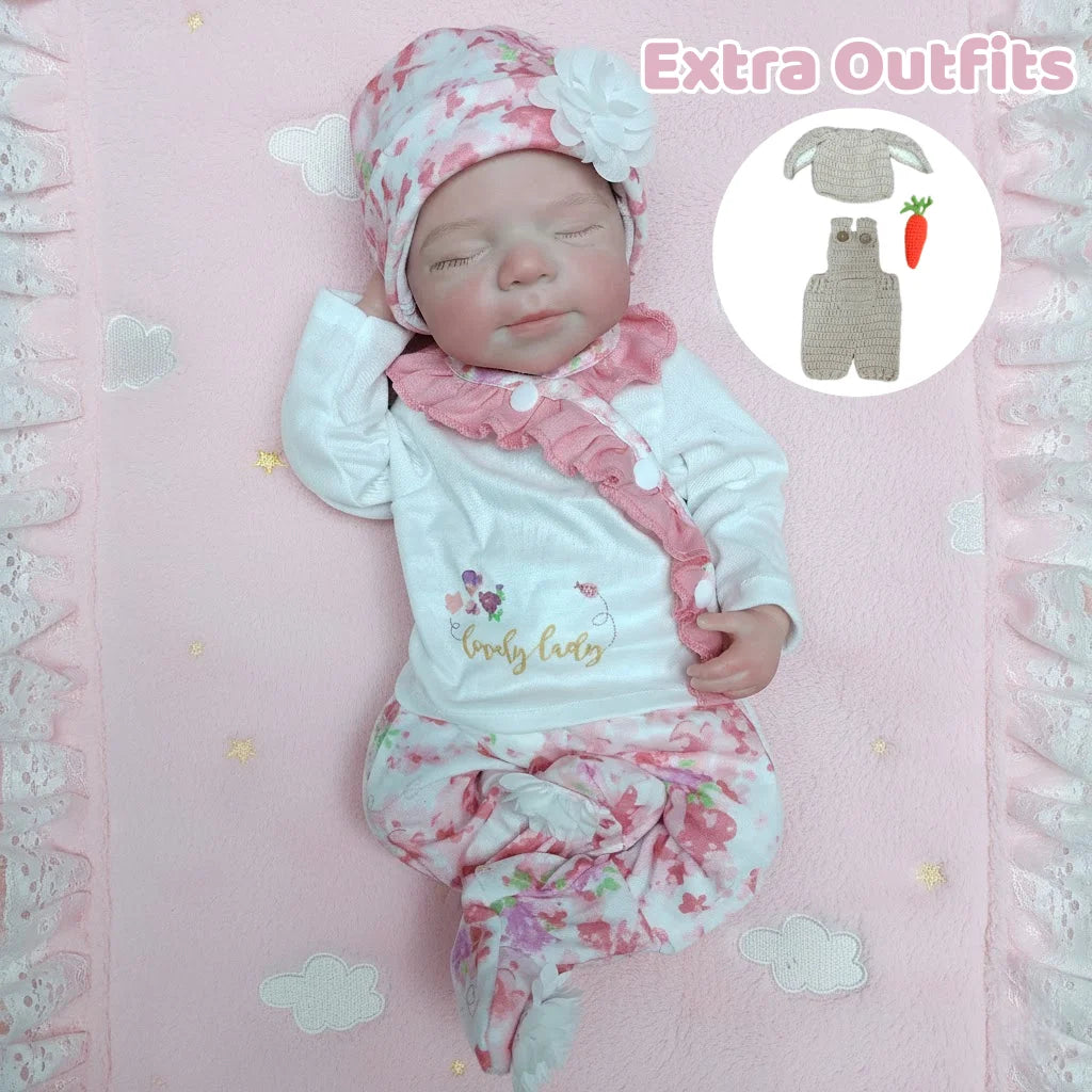 1PC / 2 Outfits 18Inch Open Mouth Pascale Soft Silicone Bebe Reborn Girl Doll With Painted Skin Washable bebe reborn de silicona