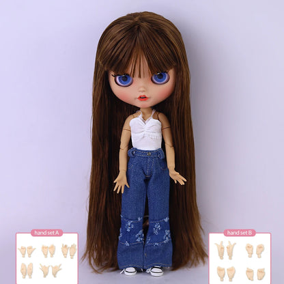 ICY DBS Blyth 1/6 BJD30cm Brown Hair Open End Doll, please refer to the doll options selection, suitable for gift giving