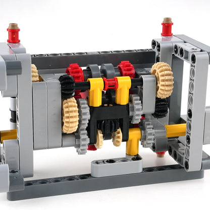 MOC 5 Speed with Reverse Gearbox Technology Modified Parts Building Blocks Transmission Model Kids Education Toy Creative Gift