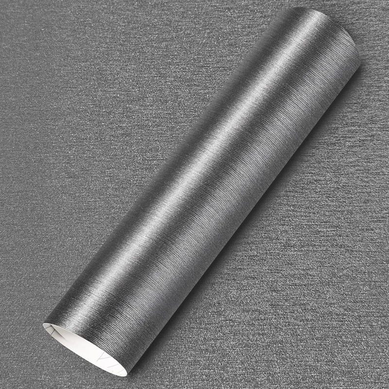 Premium Dark Gunmetal Grey Brushed Steel Vinyl Wrap Roll Film with Air Release Self Adhesive Decal Automotive Car Wrapping Foil