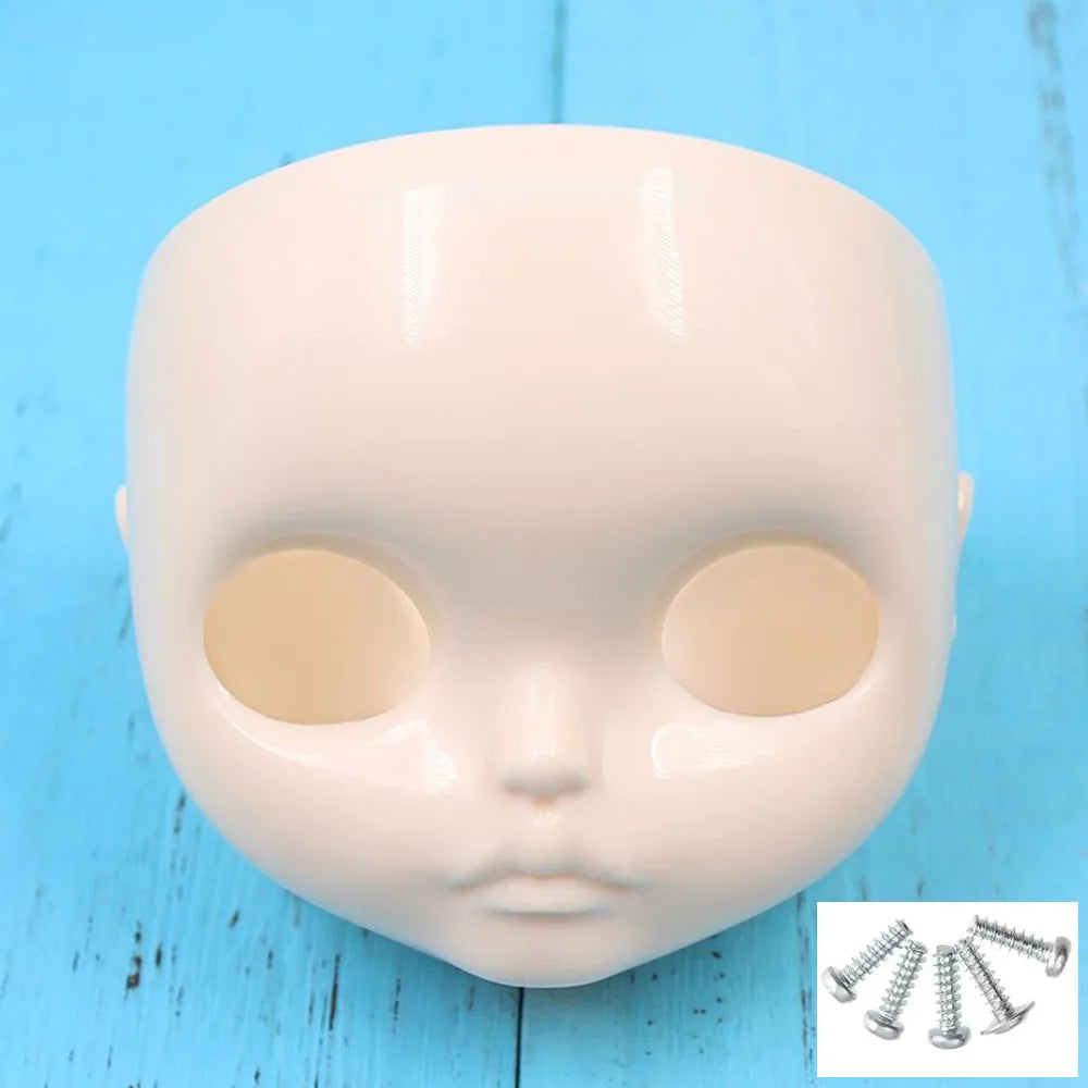 1/6 DBS Blyth Doll Face Without Makeup Faceplate Backplate Screws for DIY Makeup Newbie Practice Custom Doll Toys Accessories