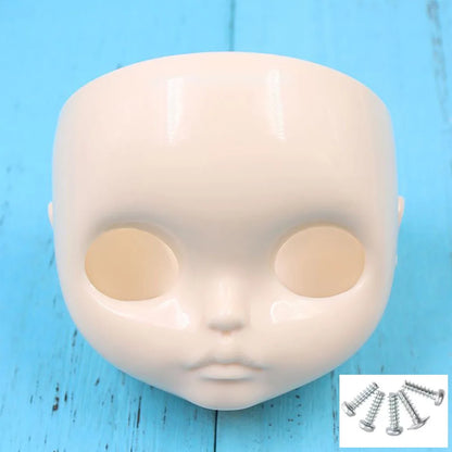 1/6 DBS Blyth Doll Face Without Makeup Faceplate Backplate Screws for DIY Makeup Newbie Practice Custom Doll Toys Accessories