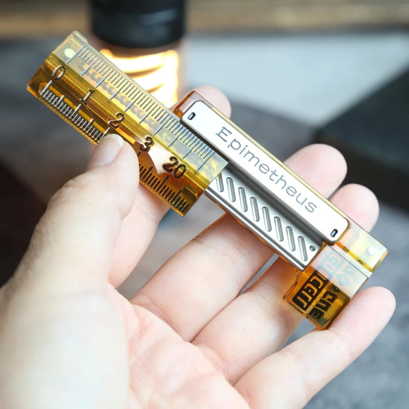 PEI Self-Deception Ruler EDC Fidget Toy Stainless Steel Mechanical Push-Pull Fidget Slider Stress Relief Toy ADHD Fidget Slider