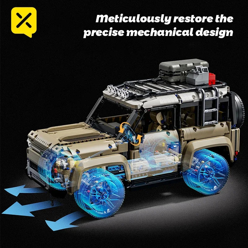 1:8 Multi-Model Building Blocks Car Off-Road/Racing/Truck Educational Bricks Parent-Child Interactive Toy Kid Adult Assemble Set