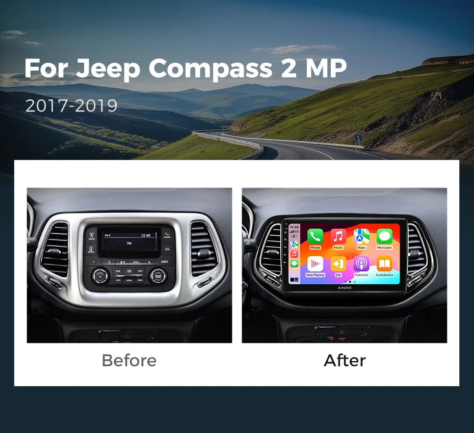 Ainavi Car Multimedia Player For For Jeep Compass 2 MP 2017 2018 2019 wireless Carplay Android Auto 4G Wifi 2din