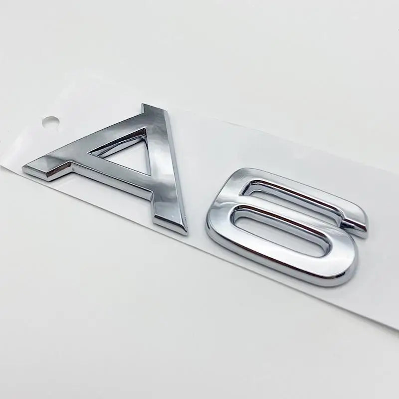 3D Chrome Glossy Black ABS TDI TFSI Car Rear Emblem Sticker for Audi A1 A3 A4 A5 A6 A6L A7 A8 S3 S6 Q3 Q5 Q7 TT S RS