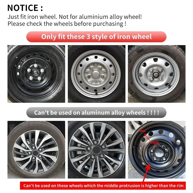 Universal R14/15/16 Inch Car Iron Steel Wheel Hubcaps Trim Car Replacement Tires Wheel Cover Caps for Iron Steel Wheel 4pcs/set