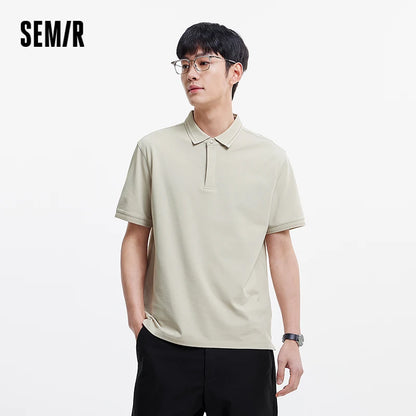 Semir Men Polo Shirt Mulberry Silk Texture Business Basic Knit 2026 Summer Casual Style Soft Lightweight Office Wear Top
