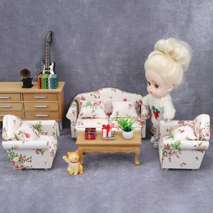 1:12 Mini Cute Dolls Sofa Pillows Set Simulation Dollhouse Furniture Toys Miniature Doll House Accessories Children Toys Gift