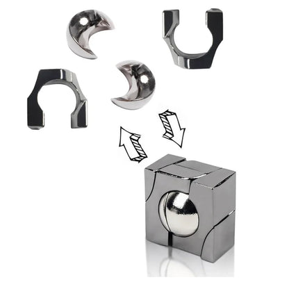 Difficult Metal Brain Teaser Puzzles for Adults Kids Magic Baffling IQ Logic Test Disentanglement Game Fun Challenge