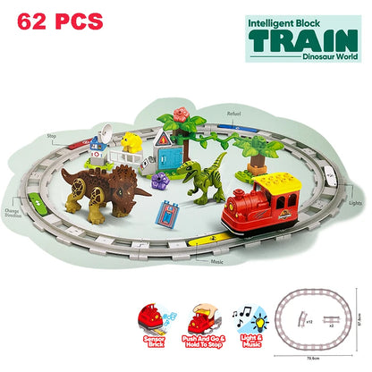 Rail Transport Big Size Building Blocks Creative Track Accessories Assemble Toys For Children Bricks Compatible City Train Set
