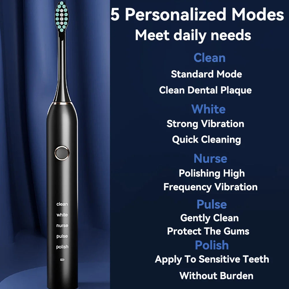 Oral Irrigator Sonic  Electric Toothbrush Set Water Dental Flosser Teeth Portable Cordless USB Cleaner IPX7 Waterproof