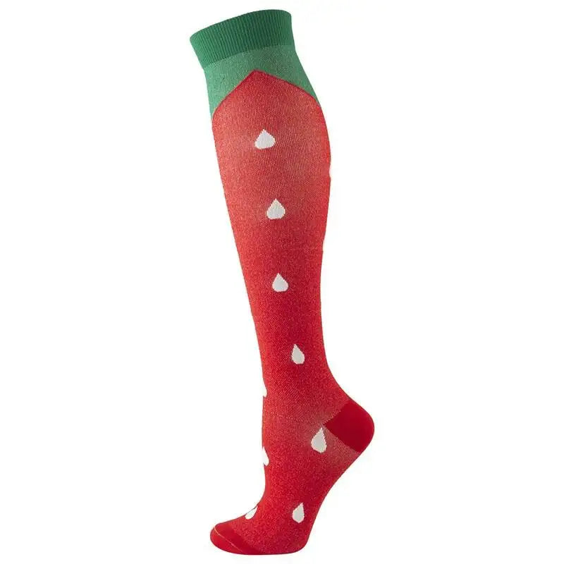 Sport Compression Stockings Funny Pattern Halloween ballon Dot Leg Pressure Running Cycling Multi Color Compress Socks