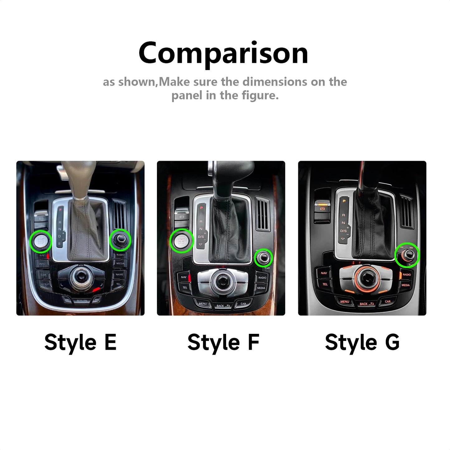 Car Center Console Gear Shift Panel Set, For Audi A4 S4 RS4 A5 S5 RS5 (2007-2016) Carbon Fiber Interior Sticker Trim Accessories