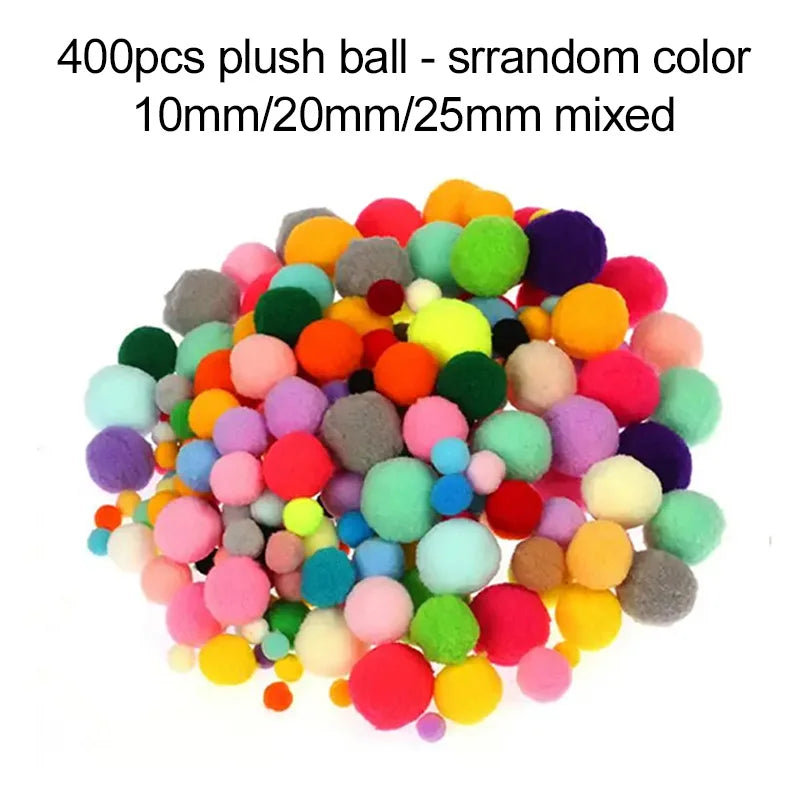 Colorful Craft Kit for Kids DIY Toys Puzzle Handicraft Toys Variety Craft Supplies Set Twisting Rod Plush Ball Button TMZ