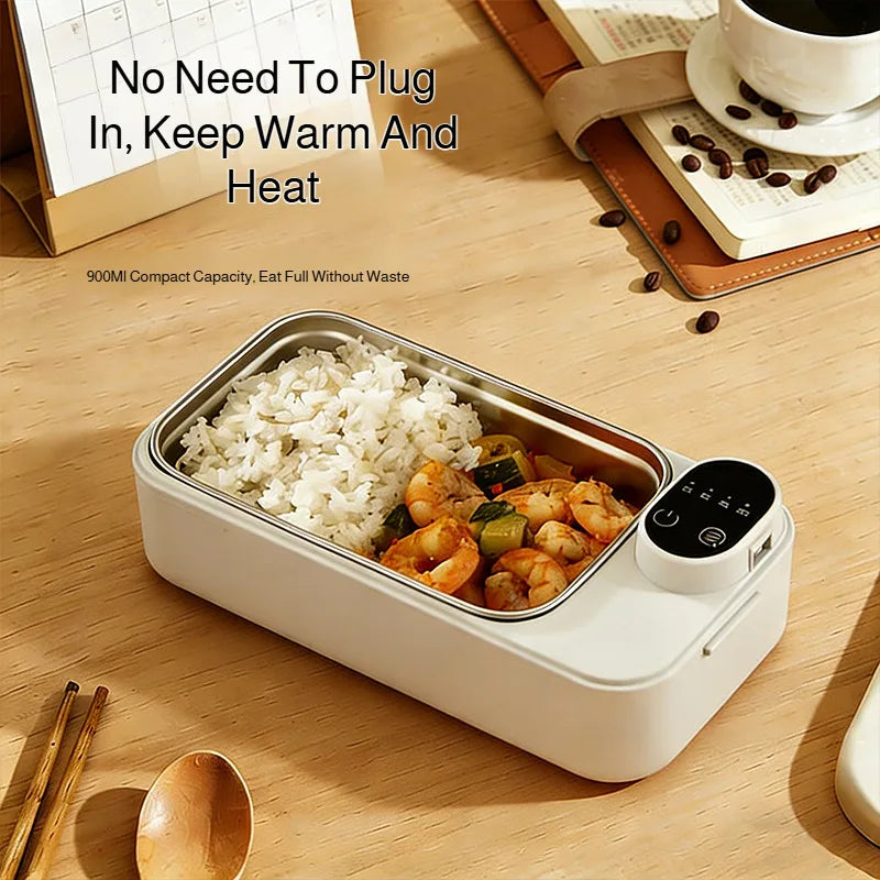 Portable self-heating lunch box Heated lunch box 304 stainless steel USB plug-in electric lunch heater