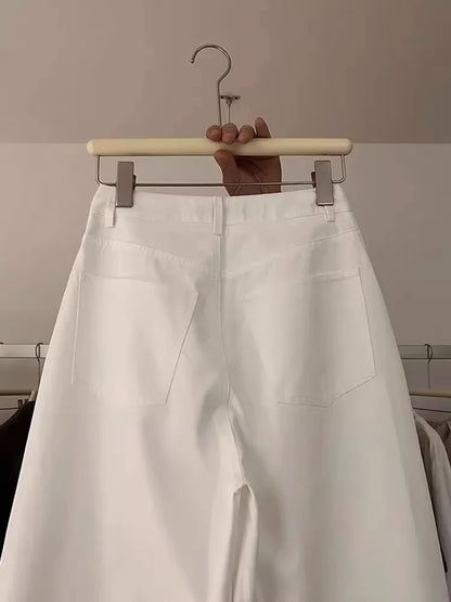 Korean Style Casual Pants Women's Summer New Large Size Fat MM Loose Hip Covering Slimming Wide Leg Long Pants