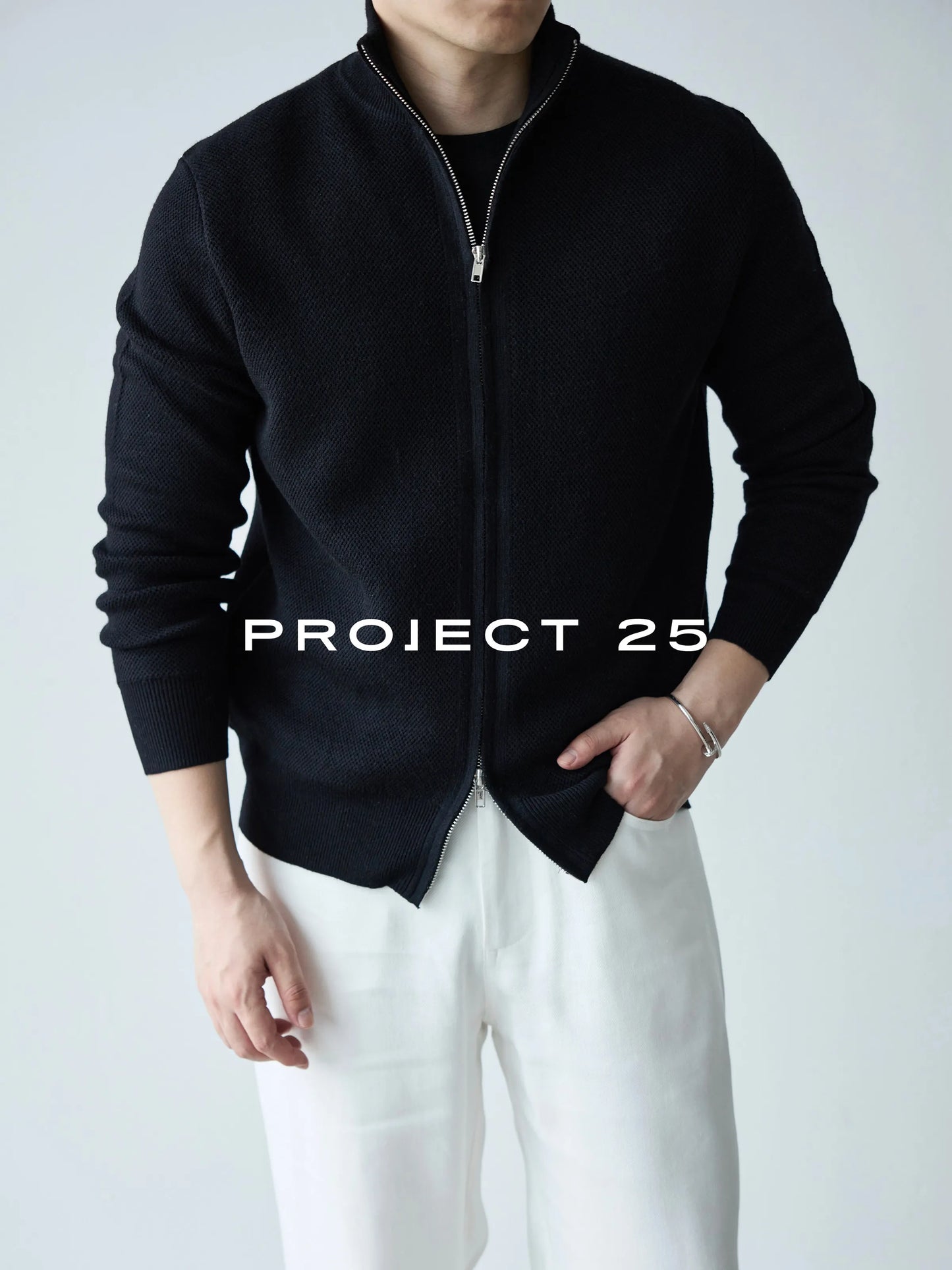 PROJECT 25 Men Soft Knit Cardigan Sweater Solid Color Casual Loose Warm Lightweight Office Commute Daily Wear All Match Outerwea