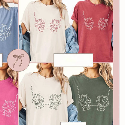 Personalized Custom Beach Bachelorette Shirts Bikinis Last Toast on the Coast Party Gift Tops Cotton Y2K T-Shirts Streetwear