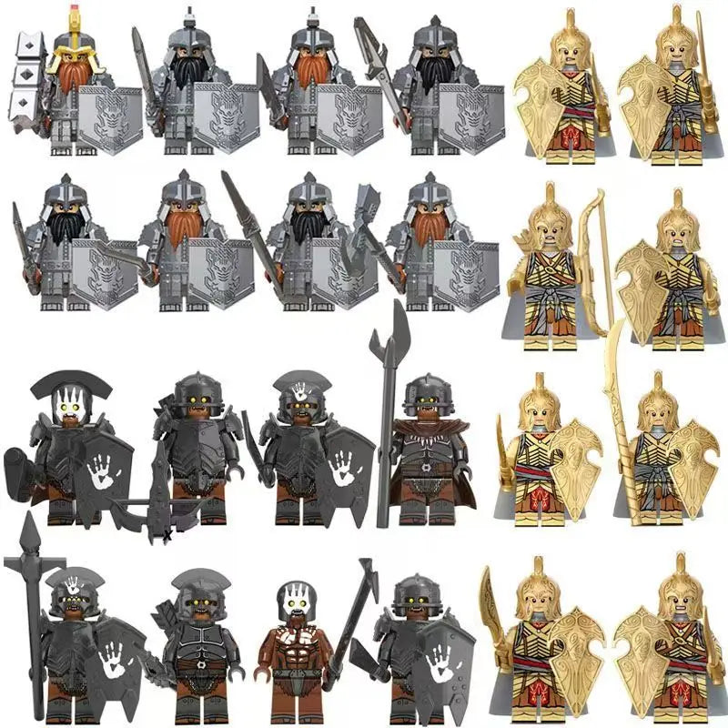 Mini Lord Rings Action Figures Building Block Ringwraiths Orcs Legion Elf King Princ Knight Dwarf Wizard Movie Characters Bricks