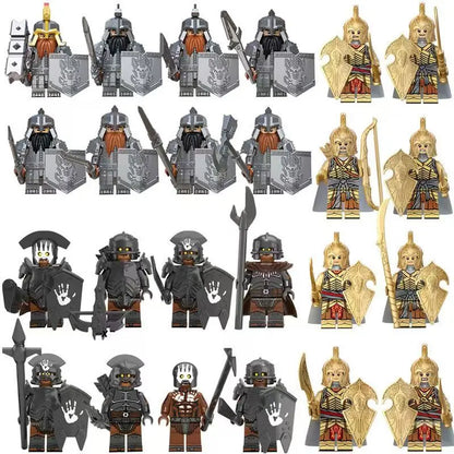 Mini Lord Rings Action Figures Building Block Ringwraiths Orcs Legion Elf King Princ Knight Dwarf Wizard Movie Characters Bricks