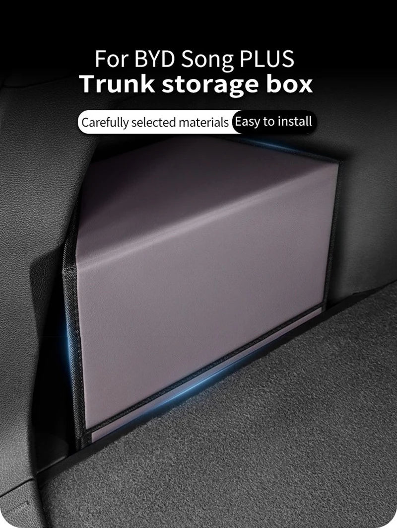 For Byd Song Plus Seal U 2020-2025 Car Foldable Trunk Storage Box Portable Multipurpose Organizer Case Side Groove Storage Box