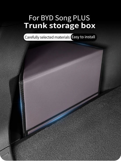 For Byd Song Plus Seal U 2020-2025 Car Foldable Trunk Storage Box Portable Multipurpose Organizer Case Side Groove Storage Box