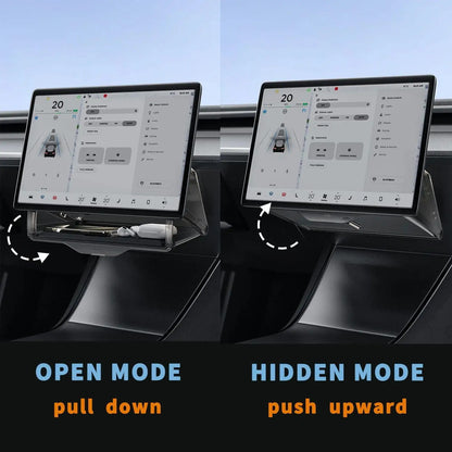 TEEQ Center Under Screen Storage For Tesla Model 3 Highland Model Y Tray Storage Box Behind The Screen Storage Box Accessories