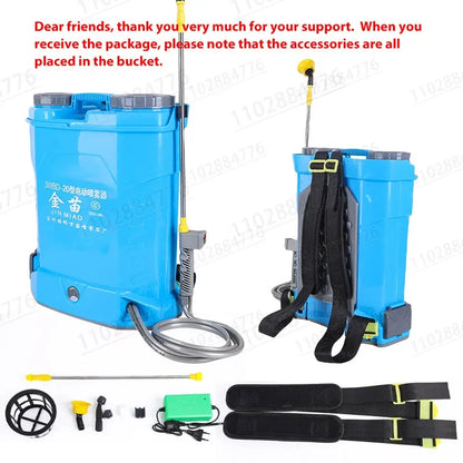 20L Agricultural Electric Sprayer Blower Rechargeable Lithium Battery Backpack Pesticide Sprayer Garden Irrigation Sprayer