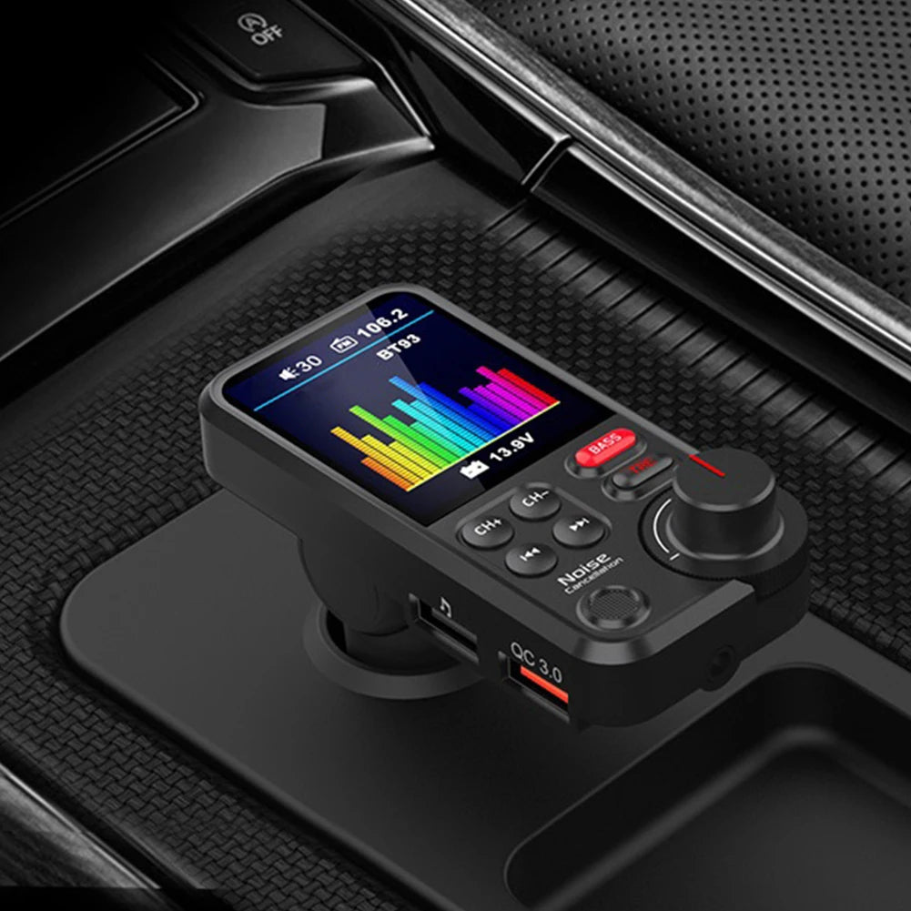 1.8 Inch Music Player QC3.0 Charging Bluetooth-Compatible Handsfree Car Radio Quick Charge Adapter Car Wireless USB Fast Charger