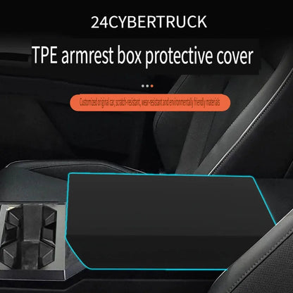 Center Console Armrest Cover For Tesla Cybertruck 2023 2024 2025 TPE Waterproof Armrest Box Cover Protector Interior Acessories