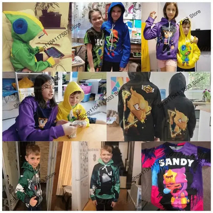 Brawler Leon Shooter Kids T-shirt Shooting Game Spike 3D Print Tshirt Boys Girls Cartoon Tops Teen Clothes