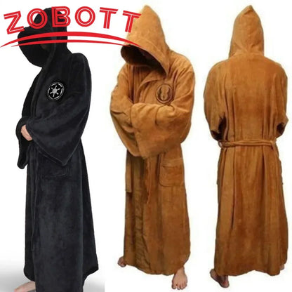 Movie Jedi Knight Cosplay Costume Pajamas Winter Lovers Bathrobe Kigurumi Flannel Adult Unisex Clothing Mens Bath Robes Homewear