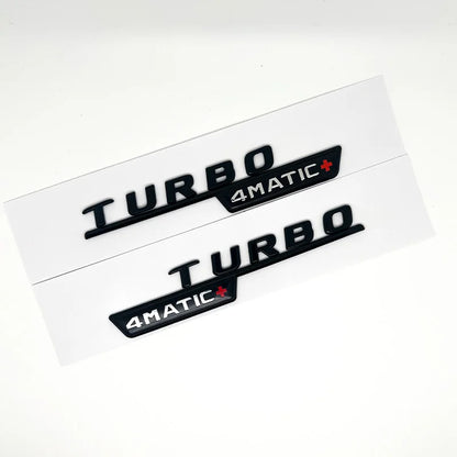 3D ABS Glossy Black Car Fender Badge Turbo 4MATIC Sticker Rear Trunk AMG Emblem A45 Logo For Mercedes Benz A 45 AMG W176 W177