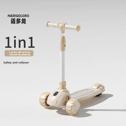 1-in-1 Kids Scooter, Foldable Ride-On Tricycle for Toddlers Ideal for developing children’s sense of balance