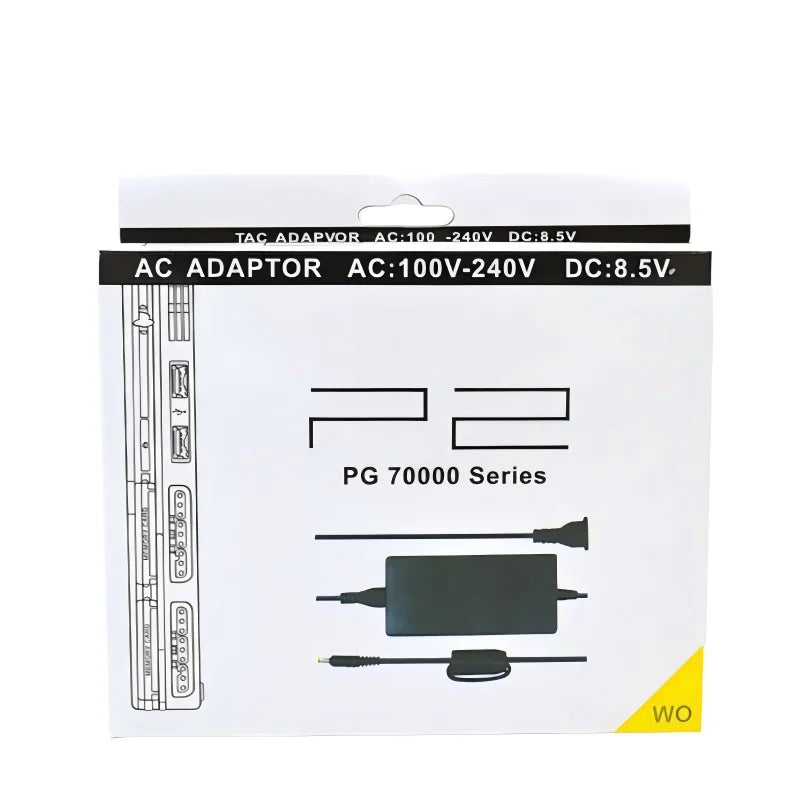 AC Power Adapter For PS2 Slim 70000 Series 8.5V 100-240V Power Supply Charger Cable EU US Plug