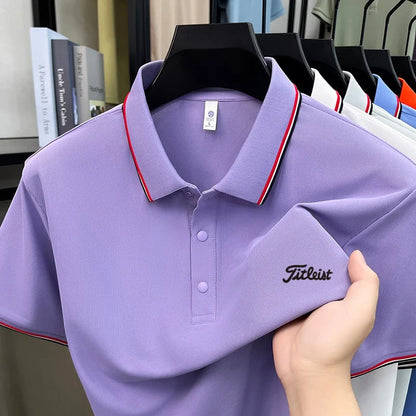 Luxury Men's Polo Shirt Summer Quick-dry Cooling Breathable Short Sleeve Versatile Business Golf Fashion Premium Embroider Tee