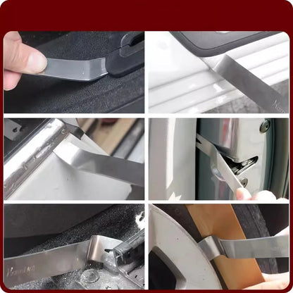 4Pcs Auto Interior Trim Removal Kit - Metal Pry Tool Set for Safe Door Panel, Clip & Molding Removal | DIY Car Repair HM-498X