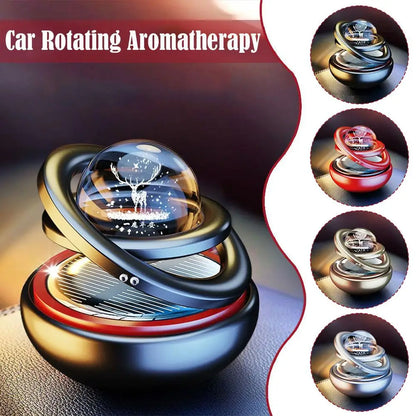 Car Solar Aromatherapy Ornaments Car Double Suspended Crystal Ball Rotating Aromatherapy Perfume Ornaments Creative Ornaments