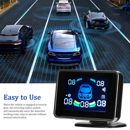 Car Parking Sensor Reversing Radars System Front & Rear Support Sound Warning/Buzzer with 8 Parking Sensors Distance Detection
