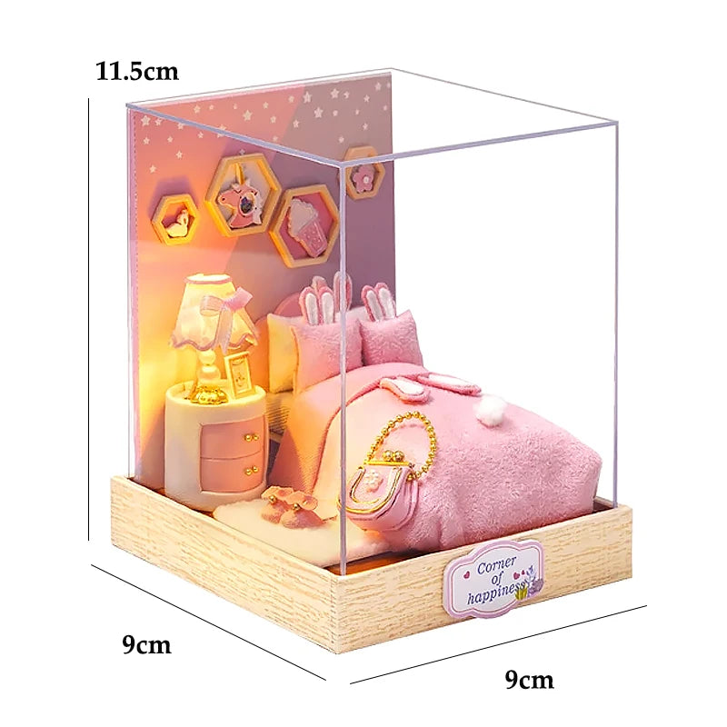 NEW DIY Wooden Mini Seaside Villa Miniature Building Kits Doll Houses With Furniture Casa Dollhouses for Friends Birthday Gifts