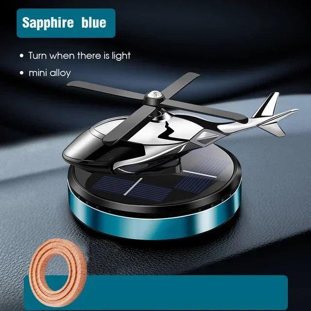 Car Air Solar Helicopter Decoration Alloy Propeller Rotating Auto Flavoring Perfume Diffuser Car Interior Accessories